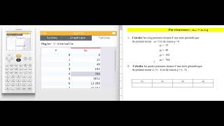 Les suites géométriques à la calculatrice Numworks formule de récurrence [upl. by Cristobal]