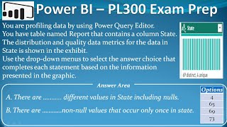 PL 300  Q21  Power BI Column Data Distribution Profile [upl. by Irahk]