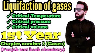 Liquifaction of gases  Critical Temperature pressure amp Volume  11th class chemistry  chno3 [upl. by Zetnahs]