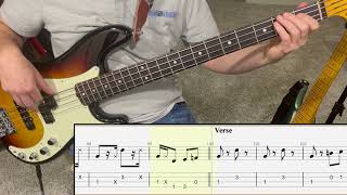 Tennessee Flat Top Box  Rosanne Cash  Bass Guitar Cover Play Along Tabs [upl. by Refynnej]