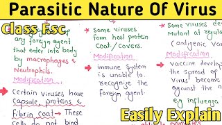 Parasitic Nature Of Virus  Acellular  Class 11 [upl. by Lynch]