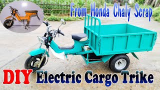 Build a Electric Cargo Trike with Honda Chaly Scrap [upl. by Aidualk]