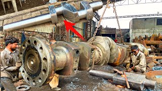 We Cut a Crankshaft of Aqua Cruise Ship into Pieces and Made a Giant Crankshaft For Compressor [upl. by Nosreme993]