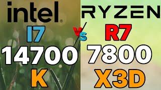 i7 14th 14700k vs ryzen 7 7800x3d vs i9 14th 14900k vs 13900k vs i5 14th 14600k vs 13600k vs 7950x3d [upl. by Slade]