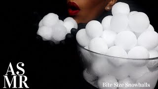 ASMR MAKING AND EATING PURE WHITE MINI SNOWBALLSNO TALKINGICE EATING SOUNDSFreezer Frost [upl. by Seltzer]