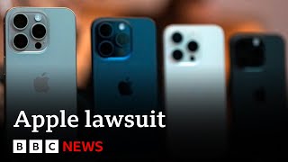 Apple shares fall as US lawsuit claims iPhone “monopoly” violates antitrust rules  BBC News [upl. by Adnwahsal172]