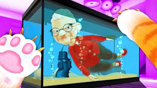 Throwing Granny Into FISH TANK I Am Cat VR [upl. by Baugh]