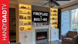 Custom Fireplace with Builtins from Stock Cabinets [upl. by Onofredo]