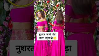 Nushrat Bharucha spotted in unique design pink lehenga at diwali party [upl. by Iharas]