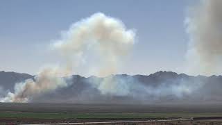 Brushfire  Gila River  Phoenix Arizona  92824  Drone 4k [upl. by Anelrahs966]