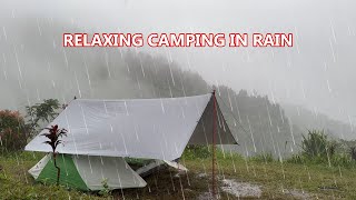 RELAXING Solo Camping Heavy Rain  ASMR Rain SOUNDS [upl. by Annekam904]