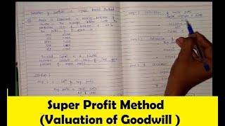 Super Profit Method  Valuation of Goodwill Bcom  SGBAU COMMERCE [upl. by Crist]