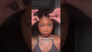 take my perm rods out with me 🩷  curly hair tutorial  short curly hair  frank ocean thinkin [upl. by Marih55]