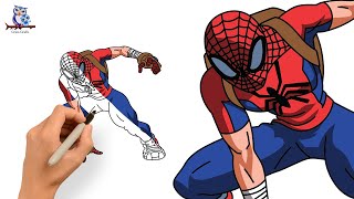 How to Draw SpiderMan Peter Parker from the  Marvel Mangaverse [upl. by Anoyek983]