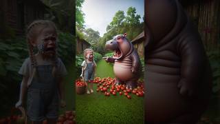 Evolution Of Hippopotamus 🔥 A hippo scolding a little girl hippo cute shorts [upl. by Agna264]