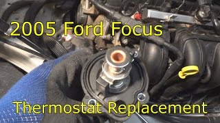 2005 Ford Focus thermostat replacement [upl. by Llenyt]