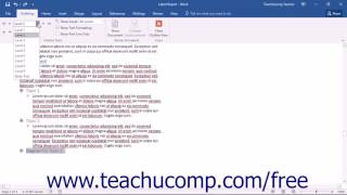 Word 2016 Tutorial Promoting and Demoting Outline Text Microsoft Training [upl. by Marchelle]