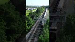 CSX X276 backing up into jessup yard as I pace it with the drone [upl. by Stew]