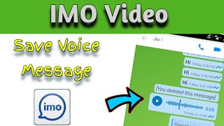 How to Save IMO Voice Message  Trending Tech Zone [upl. by Joline]