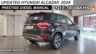 2024 Updated Hyundai Alcazar Base Model Prestige Diesel Manual Most Detailed Review  Moter Jet [upl. by Lange]