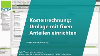 Kostenrechnung Umlage mit fixen Anteilen einrichten [upl. by Munn339]