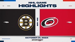 NHL Highlights  Hurricanes vs Bruins  October 31 2024 [upl. by Amyaj]