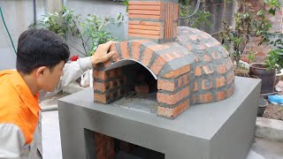 How to make a pizza oven from red bricks and cement [upl. by Sorcim]