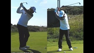 Louis Oosthuizen golf swing  Long Iron faceon amp downtheline July 2017 [upl. by Fiorenza202]