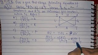 TIFR GS 2018 Solution Thermodynamics csir gate chemistry [upl. by Sined569]