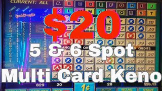 Playing 20 on 5 amp 6 Spot Multi Card Keno at Silverton Casino  Las Vegas [upl. by Naesal]