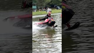 Snowmobile watercross racing at Flatrock snowmobile watercross snowmobileracing polaris skidoo [upl. by Levon531]