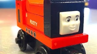 Thomas amp Friends RUSTY Wooden Railway Toy Train Railway Review By Mattel Fisher Price [upl. by Acirdna]