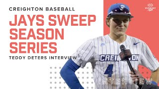 Creighton Baseball Sweeps Season Series Over Nebraska  Teddy Deters Interview [upl. by Airrotal]