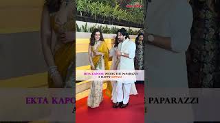 ektakapoor dazzles at her own diwalipartyWishes the paps a very happydiwali [upl. by Soinotna]