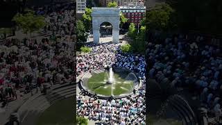 🇺🇸🗽 Washington Square Park Eid Prayer New York [upl. by Atnoled220]