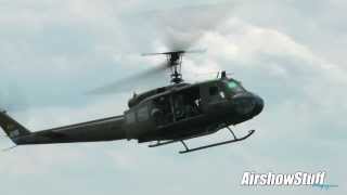 UH1 Huey Assault Landing and Troop Deployment  Thunder Over Michigan 2013 [upl. by Jordain129]