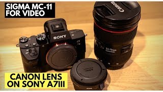 Does the Sigma MC11work with Canon lens on Sony A7iii for video 4k [upl. by Garrek]