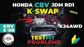 k24a test fit  k swap jdm honda crv rd [upl. by Verlee]