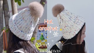 hat crochet ｜so easy❗️只用1个针法就能钩织的帽子，简约又清新 [upl. by Brandi]