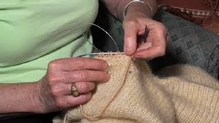 Knitting a Ribbed Neckline  Knitting [upl. by Yenttihw591]