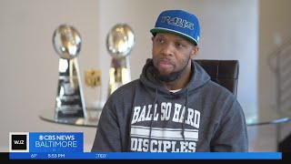 Ravens legend Terrell Suggs talks with WJZs Rick Ritter about induction into Ring of Honor [upl. by Akihsat]