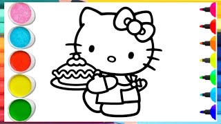 Cupcake Hello Kitty Drawing Painting amp Coloring For Kids and Toddlers Kids Art🌈 [upl. by Buonomo]