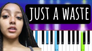 PinkPantheress  Just a waste Piano tutorial [upl. by Clayson]