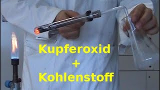 Chemische Reaktion von Kupferoxid mit Kohlenstoff [upl. by Teloiv]