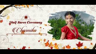 Lovely Half Saree and Lucky Dhoti Ceremony Invitation Video  Amulyaskitchen amp Vlogs [upl. by Hsekin]