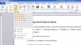 How to Create a Likert ScaleQuestionnaire in Word [upl. by Hsepid499]