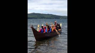 VIU Tribal Journeys Canoe Asking Permission to Land on Kwakiutl Territory Fort Rupert BC [upl. by Aneetsyrk]