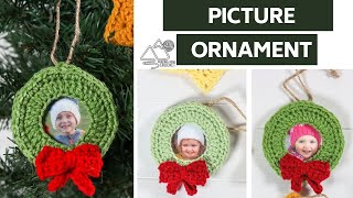 CROCHET Picture Ornament Quick and Easy Crochet Holiday Decoration by Winding Road Crochet [upl. by Pelaga]