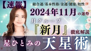 【速報】【星ひとみの天星術】2024年11月の運勢！月グループ『新月』の運勢と相性を徹底解説‼︎ [upl. by Ahtnicaj]