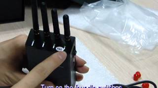 Portable cellphone jammerGPS jammer WIFI jammer Bug Jammer 5G jammer [upl. by Yelkrab]